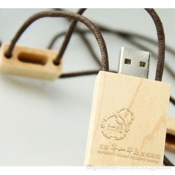 Wooden Lanyard USB Flash Drive Free Logo